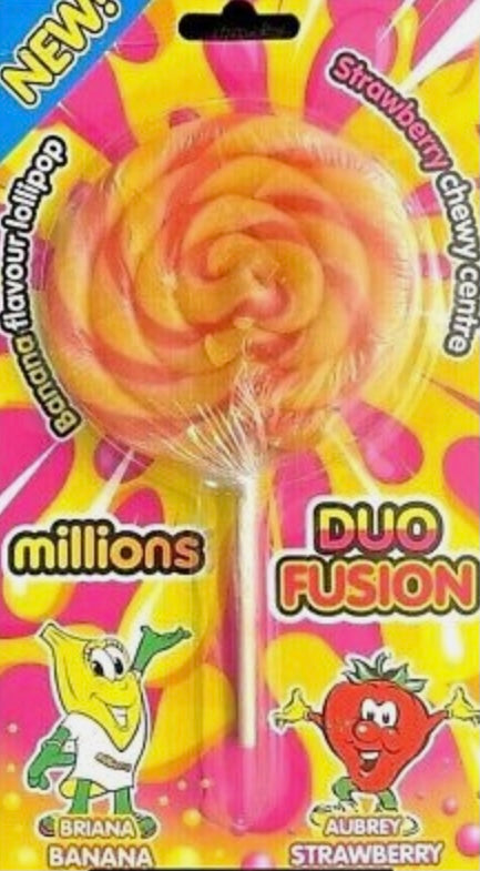 Millions Giant Lollipop 100g Banana & Strawberry