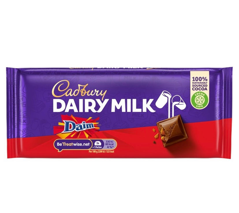 Cadbury Dairy Milk With Daim Chocolate Bar 120g