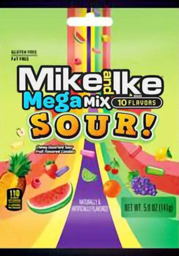 Mike & Ike Mega Mix Sour Peg Bag 141g