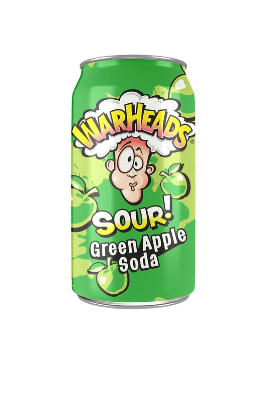 Warheads Sour Green Apple Soda Cans 355ml